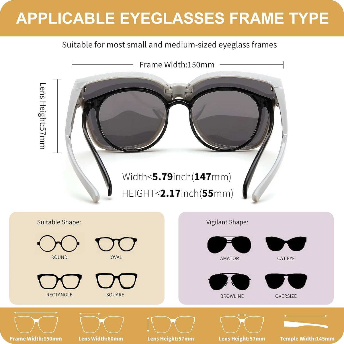 ÉÌƷͼƬ 12 | B0D9N67YQ7 | FEISEDY Folding Polarized Fit Over Glasses Sunglasses for Women Men Lightweight Foldable Sunglasses Over Glasses B0218