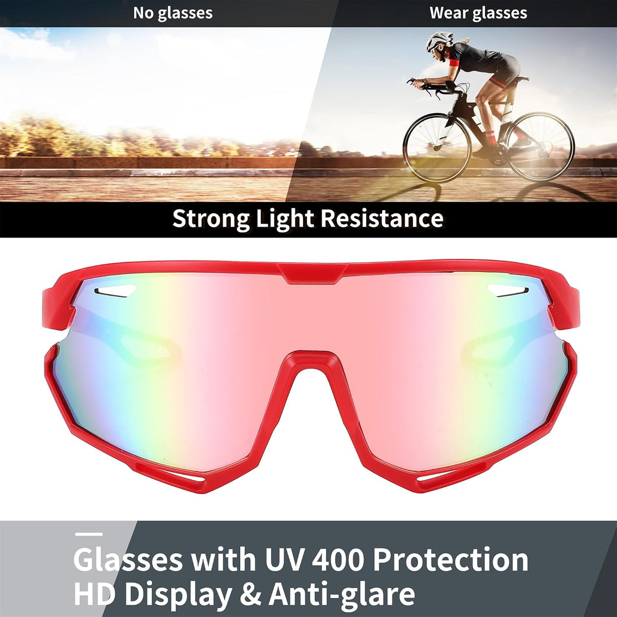 ÉÌƷͼƬ 24 | B0CNGK88DC | FEISEDY Sport Sunglasses for Men Women, Cycling Glasses with UV Protection, for Baseball, Ski, Runing, Golf B0082