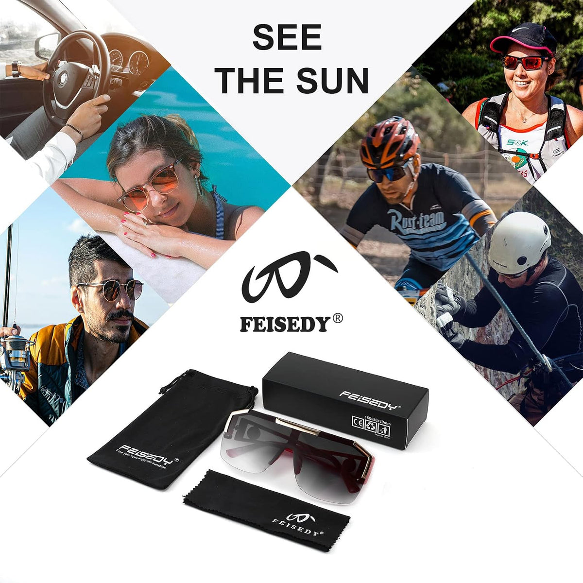 ÉÌƷͼƬ 69 | B09L4V27YS | FEISEDY Square Oversized Sunglasses for Men Women Flat Top B2765