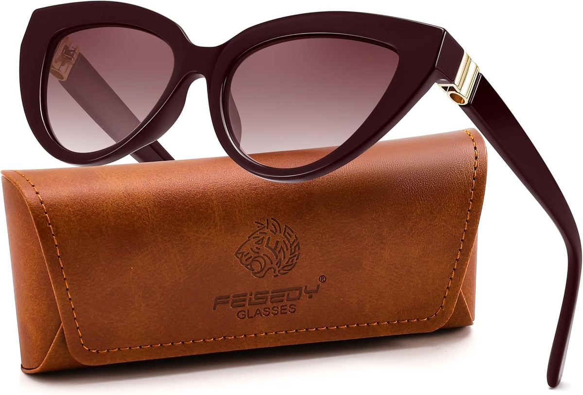 FEISEDY Cat eye Sunglasses Polarized and Retro Stylish for Women Men B0428