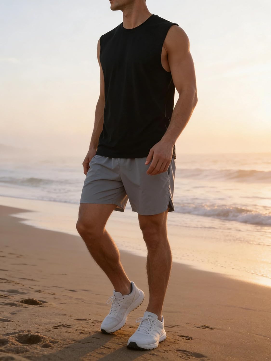 商品图片 5 | B0GLPZ77BT | Men's Tank Top - Quick-Dry Breathable Sleeveless Shirt for Gym Running Workout, Loose Fit Round Neck Active Undershirt