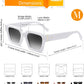 商品图片 12 | B0CHMMTXNK | FEISEDY Retro Rectangle Sunglasses Trendy Chunky Square Sun Glasses for Women Men UV400 Protection B0073