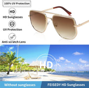 ÉÌƷͼƬ 5 | B0B38ZHMJL | FEISEDY Sunglasses Aviator Men Women 70s Sun Glasses Square Frame UV400 Protection B2953