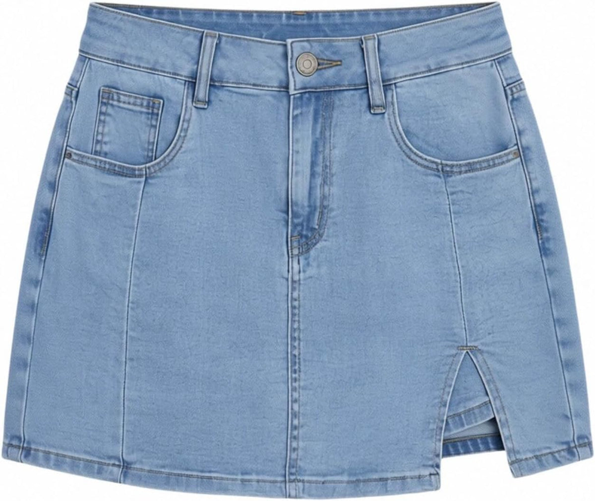 商品图片 4 | B0H3F3CKFP | Women's Sexy Streetwear Denim Skirt, Figure-Hugging A-Line Cut Jean Skirt with Pockets Casual Outfits Highwaisted Fashion