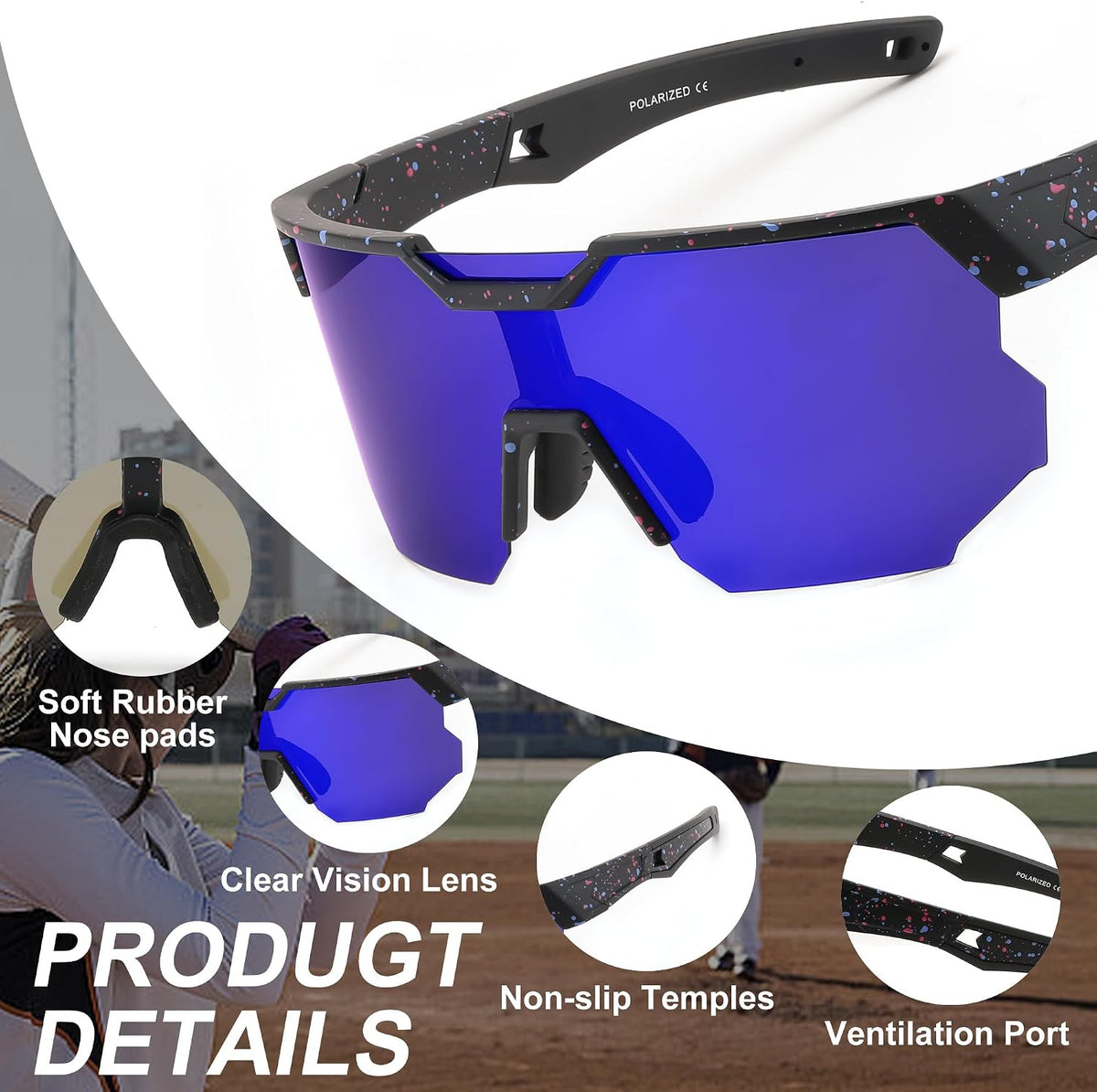 ÉÌƷͼƬ 19 | B0DPX8G9RG | FEISEDY Polarized Sports Sunglasses for Men and Women,UV400 Baseball Sunglasses Youth Cycling Softball Goggles B0206