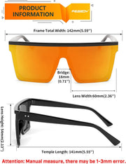 ÉÌƷͼƬ 13 | B09H6XXSDN | FEISEDY Oversized Sunglasses Mens Womens Flat Top Square Trendy Visor Shades UV400 B2470