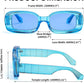 商品图片 23 | B0B12FXZW5 | FEISEDY Rectangle Sunglasses for Women Men Retro Y2k 90s Thick Frame Chunky Square Sunglasses UV400 Protection B2307