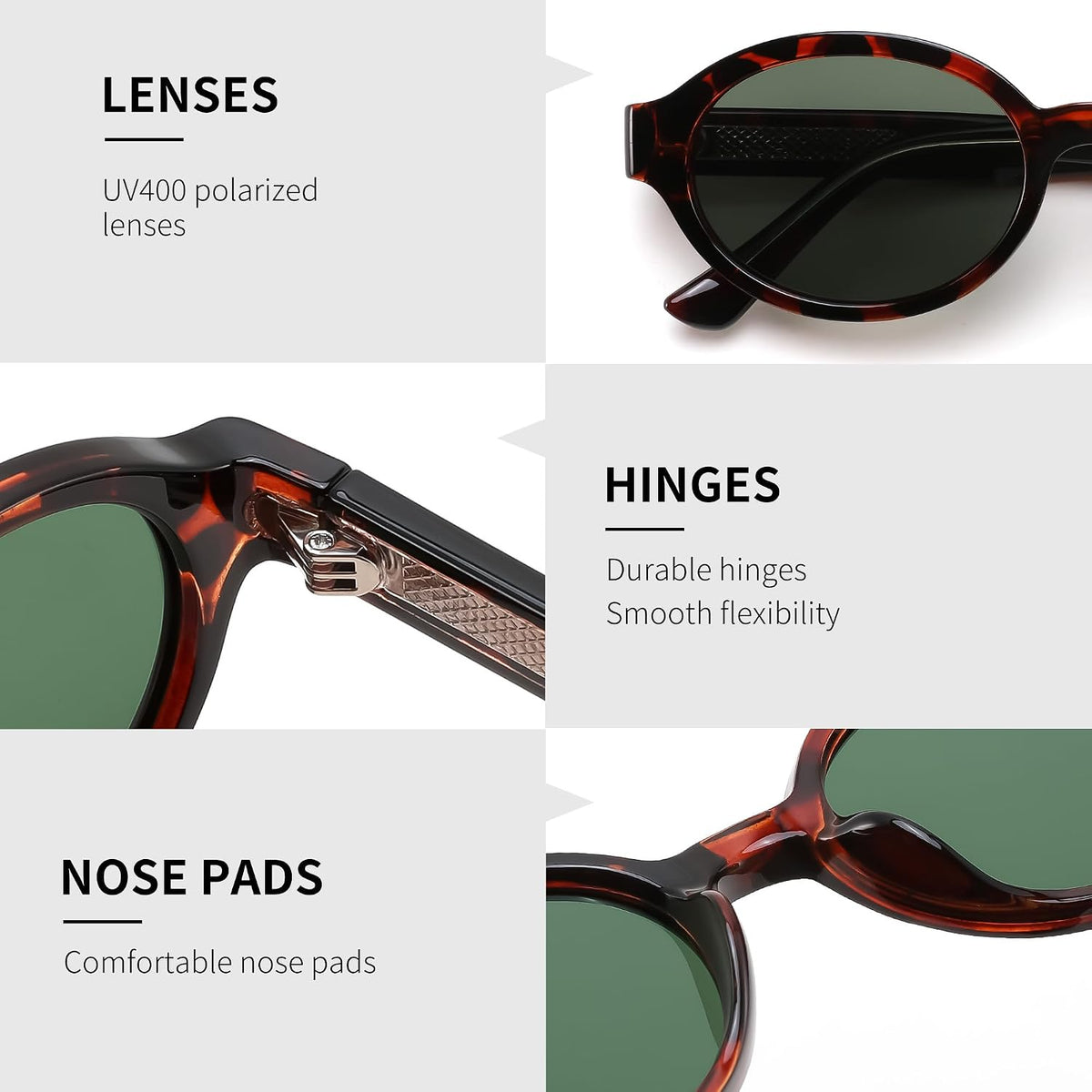 ÉÌƷͼƬ 26 | B0H1WBQD3Y | FEISEDY Retro Oval Y2K Polarized Sunglasses for Women Men B0442