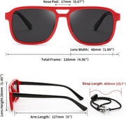 ÉÌƷͼƬ 15 | B0D3L4BMZC | FEISEDY Kids Polarized Sunglasses Flexible TPEE Rubber Toddler Aviator Shades with Strap for Boys Girls Age 3-9