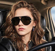 ÉÌƷͼƬ 36 | B0F8N8W8JM | FEISEDY Oversized Aviator Sunglasses With Earring Design for Women Large Big Frame Luxury Designer Shades for Ladies B0296