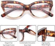 ÉÌƷͼƬ 12 | B0BB2D64DV | FEISEDY Women Oversized Blue Light Blocking Computer Glasses Fake Nerd Cat Eye Glasses Frame Anti Eyestrain B2323