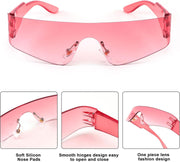 ÉÌƷͼƬ 55 | B0B1V45SXC | FEISEDY Y2K Futuristic Sunglasses Women Men Rimless One Piece Miorred B2927