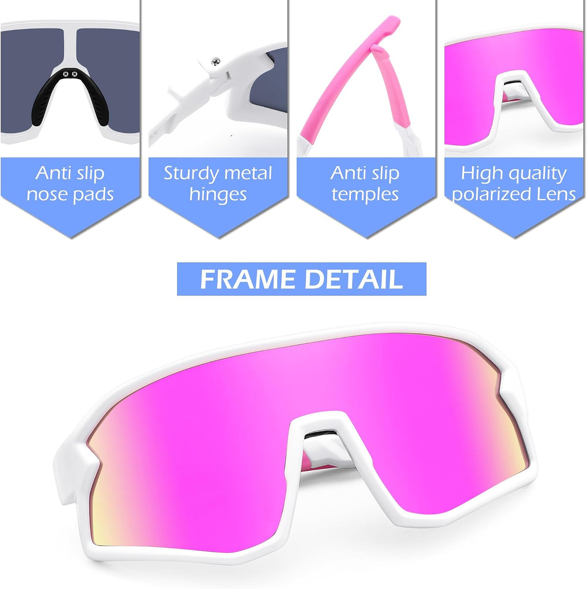 ÉÌƷͼƬ 26 | B0D73JNPNN | FEISEDY Kids Sunglasses Polarized Youth Baseball Sunglasses Sports Cycling Glasses for Boys Girls Age 4-8 B0183