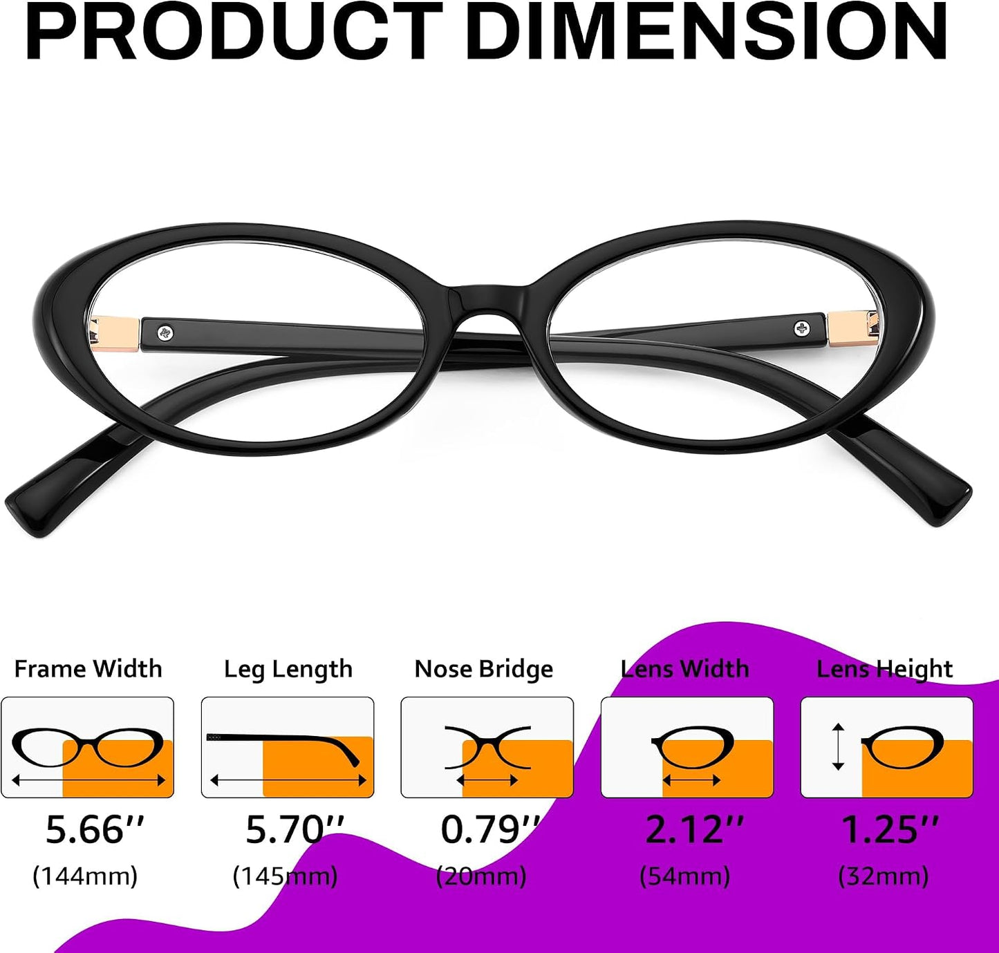 商品图片 26 | B0F6MW26L2 | FEISEDY Oval Blue Light Glasses for Woman Vintage Small Face Lightweight Eyeglasses Retro Nerd Y2K Frame B0290