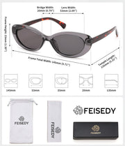 ÉÌƷͼƬ 12 | B0H2YQ7P2Y | FEISEDY Women Vintage Oval Cat Eye Sunglasses, Retro Narrow Shades B0459