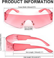 ÉÌƷͼƬ 54 | B0B1V45SXC | FEISEDY Y2K Futuristic Sunglasses Women Men Rimless One Piece Miorred B2927