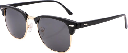 Light Black / 53 Millimeters | B01N5D0UKW | FEISEDY Vintage Half Frame Rimmed Sunglasses Men Women Classic Sun Glasses with Metal Rivets B1510