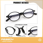 ÉÌƷͼƬ 5 | B0DJ4YNFXZ | FEISEDY Vintage Oval Blue Light Glasses for Women Men Stylish Lightweight 90s Eyeglasses Fake Nerd Y2k Eyewear Frame B0242