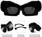 ÉÌƷͼƬ 14 | B09PN9V5N6 | FEISEDY Sunglasses Women Plush Fuzzy Soft Velvet Party Masquerade B2877