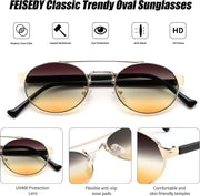ÉÌƷͼƬ 20 | B0DRYKH1MV | FEISEDY Classic Trendy Oval Sunglasses Women Men Cute Small Shade Metal Frame Sunnies B0264