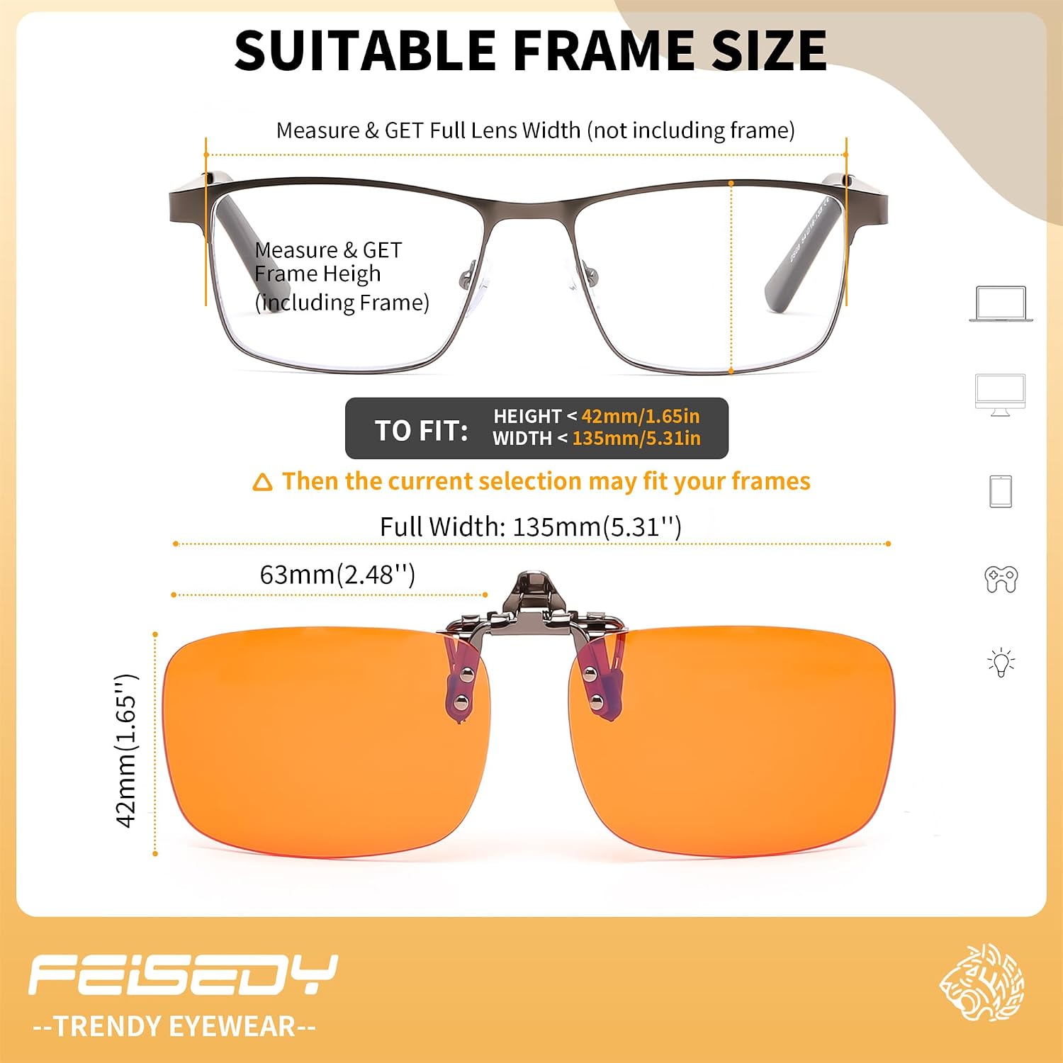 商品图片 5 | B0FZKQ9RL5 | FEISEDY Clip on Rimless One Piece Blue Light Glasses for Woman Men B0360