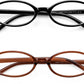 Black and Tea / 47 Millimeters | B0F4CQK2RG | FEISEDY Y2K Retro Oval Nerd Blue Light Glasses for Women B0258