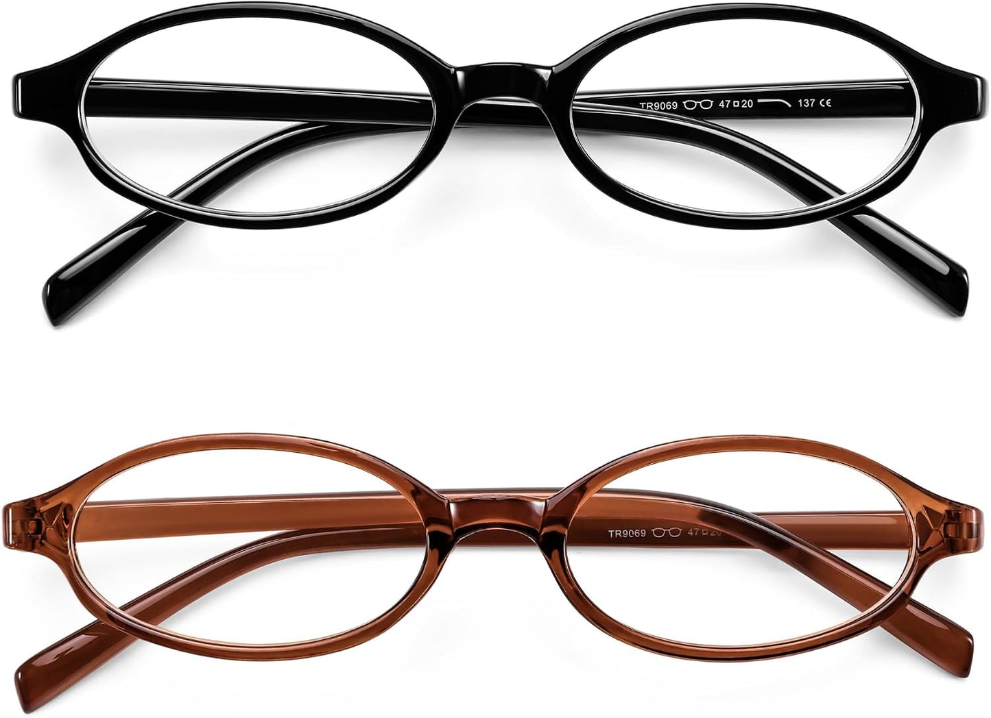 Black and Tea / 47 Millimeters | B0F4CQK2RG | FEISEDY Y2K Retro Oval Nerd Blue Light Glasses for Women B0258
