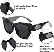 ÉÌƷͼƬ 3 | B0CPDD4FHG | FEISEDY Oversized Cat Eye Sunglasses for Women Trendy Square Cateye Sunglasses B0094