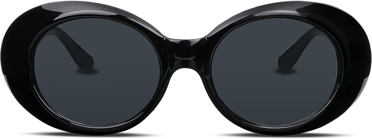 ÉÌƷͼƬ 26 | B074H8KFSZ | FEISEDY Sunglasses White Oval Clout Goggles for Women Men Retro Round Trendy Rimmed Clueless Costume Frame B2253