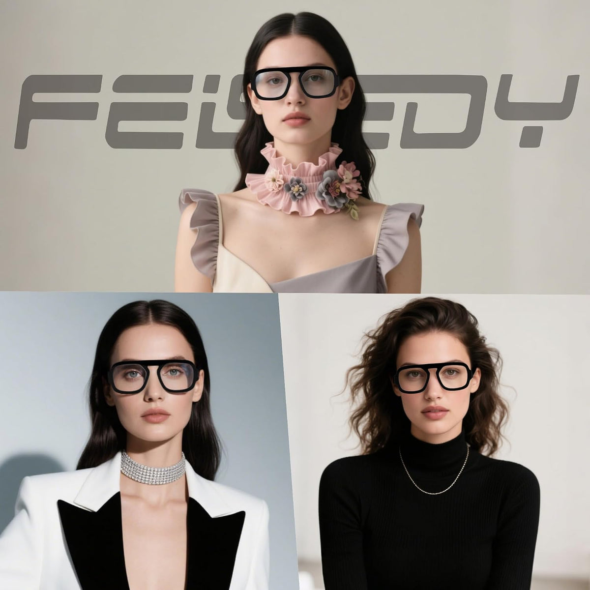 ÉÌƷͼƬ 3 | B0F26B3L2C | FEISEDY Fashion Aviator Blue Light Blocking Glasses for Woman Men B0285