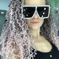 商品图片 10 | B096YZPRF2 | FEISEDY Oversized Sparkling Crystal Sunglasses Disco Diamond Flat Top Fashion Square Large Shades B2782