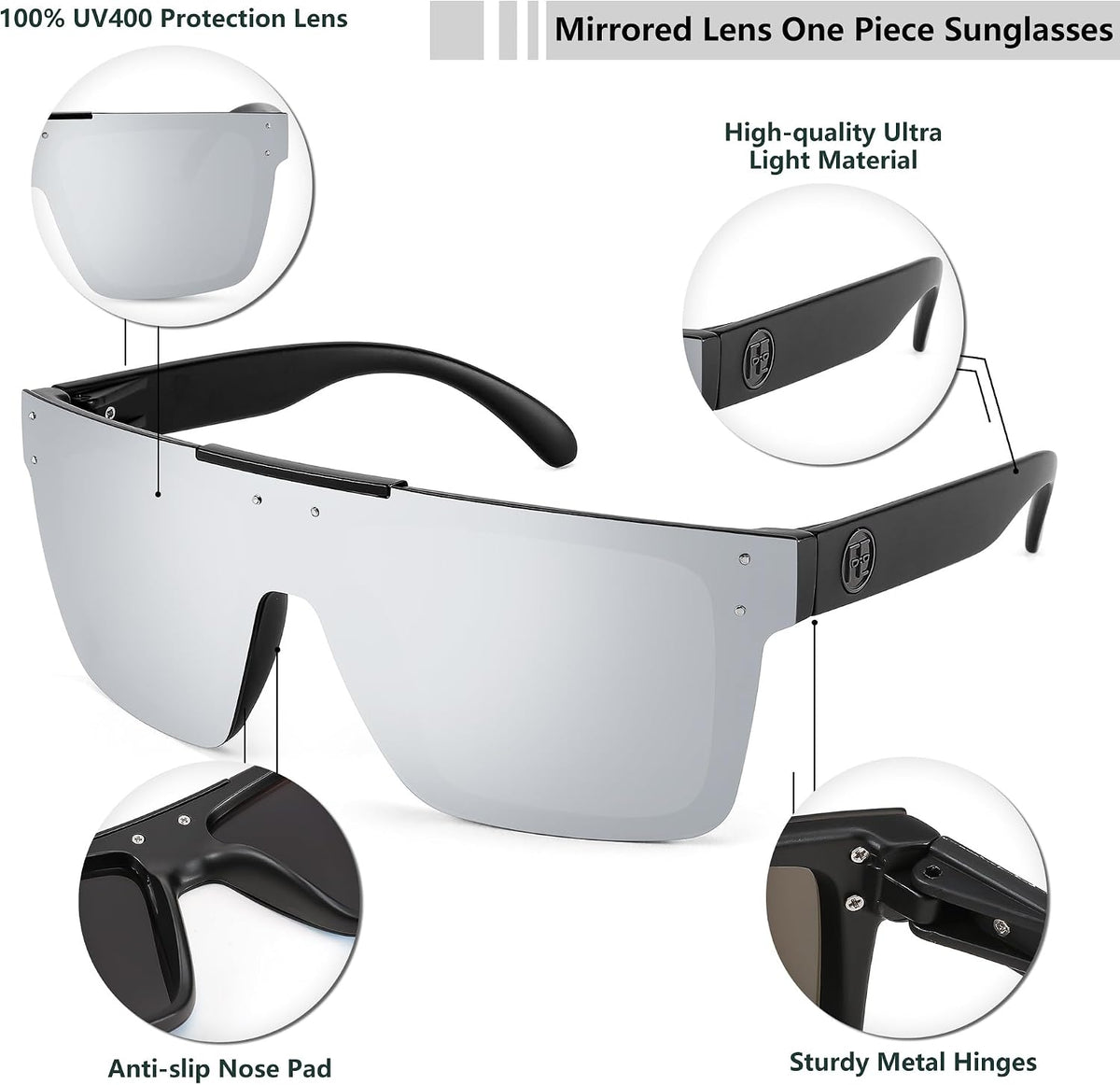 ÉÌƷͼƬ 57 | B0BZ4J86KV | FEISEDY Polarized Sunglasses for Men, Z87 Oversized Square Flat Top B2990