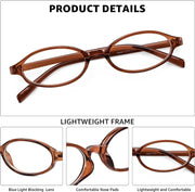 ÉÌƷͼƬ 10 | B0DKNKBFBX | FEISEDY Y2K Retro Oval Nerd Blue Light Glasses for Women B0258
