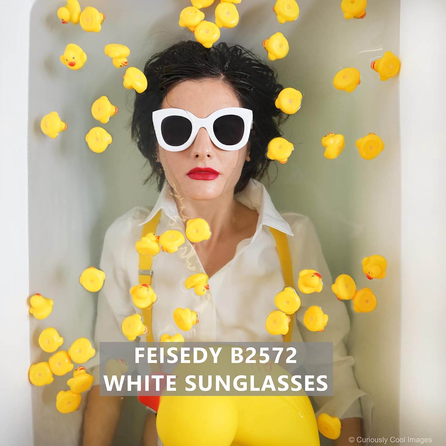 商品图片 37 | B083TZVTXV | FEISEDY Retro Oversized Square Horn Sunglasses Semi Cat Eye Butterfly Glass Big Thick Bold Frame B2572