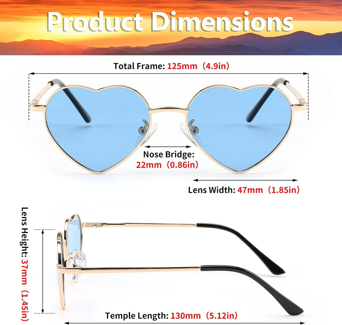 ÉÌƷͼƬ 12 | B0CGZFPWJZ | FEISEDY Polarized Heart Sunglasses for Women Men, UV400 Protection B2851