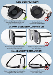 商品图片 3 | B09R13L9H4 | FEISEDY Magnetic Clip on Sunglasses TR90 Frame TAC 5pcs Replacement Lens Set Sunglasses for Men Women B2884