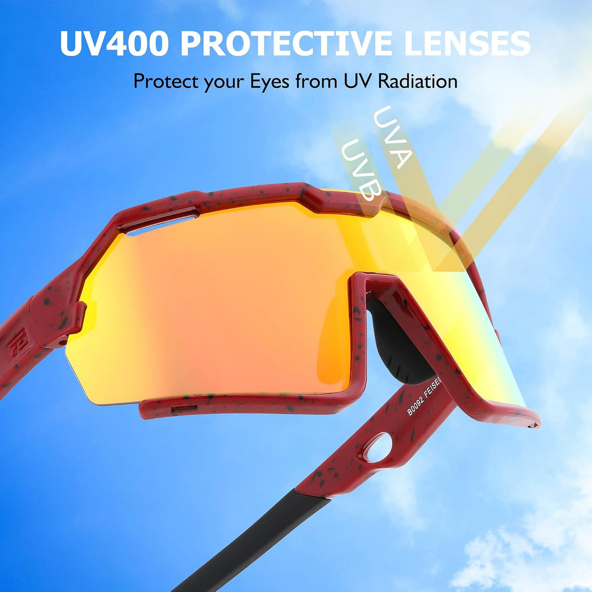 ÉÌƷͼƬ 17 | B0F32C9J2Q | FEISEDY Polarized Kids Sunglasses Youth Sports Cycling Shades,UV400 Protection For Teens Baseball Tennis Sunglasses B0092