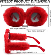 ÉÌƷͼƬ 99 | B09PN9V5N6 | FEISEDY Sunglasses Women Plush Fuzzy Soft Velvet Party Masquerade B2877