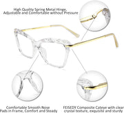 ÉÌƷͼƬ 3 | B07FR6SSY6 | FEISEDY Cat Eye Glasses Frame Clear Lenses Lightweight Eyewear for Women B2440