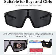 ÉÌƷͼƬ 5 | B0DFLMHFF6 | FEISEDY Kids Teens Baseball Polarized Sunglasses Lightweight TR90 Frame UV400 Sports Cycling Shades for Boys Girls B0186
