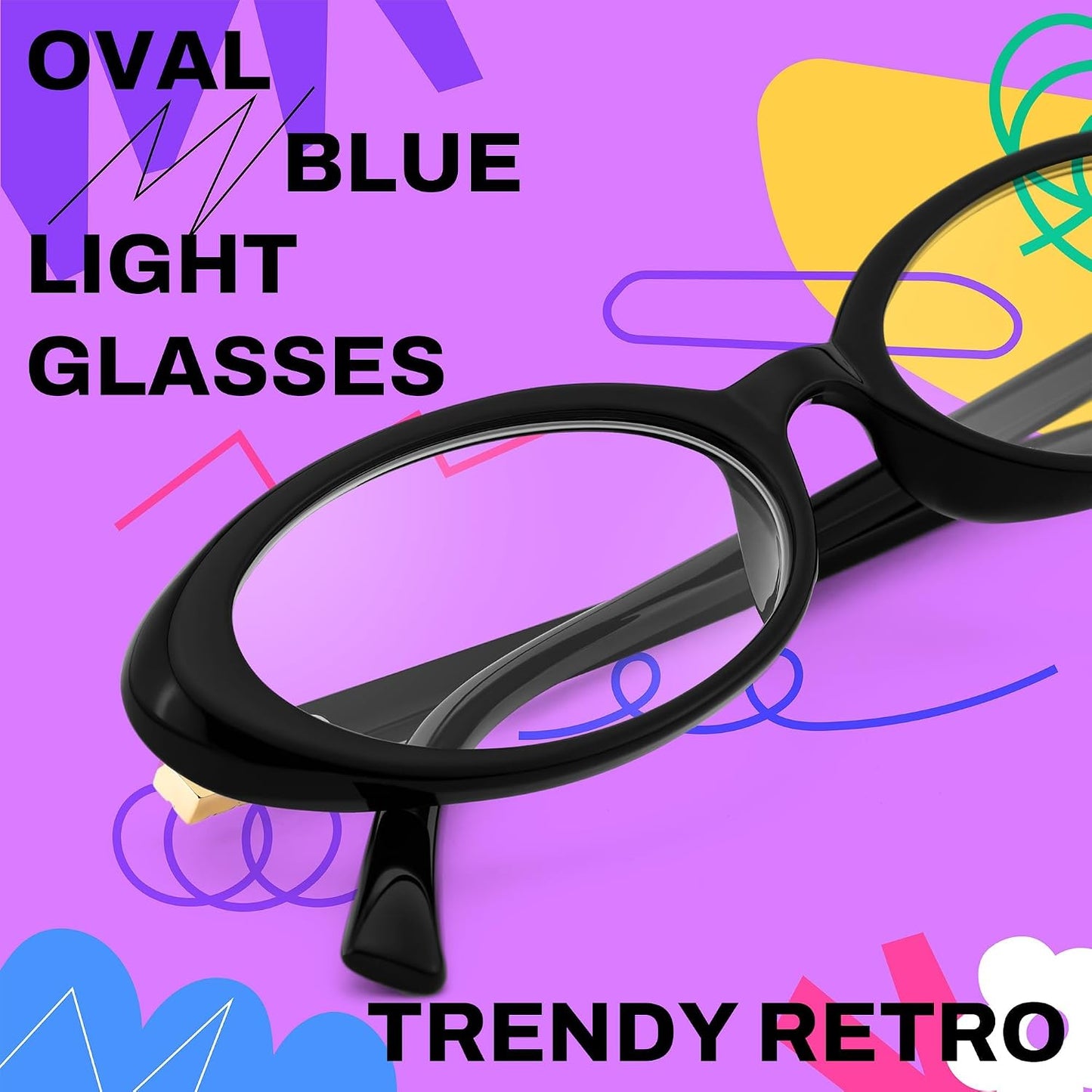 商品图片 25 | B0F6MW26L2 | FEISEDY Oval Blue Light Glasses for Woman Vintage Small Face Lightweight Eyeglasses Retro Nerd Y2K Frame B0290