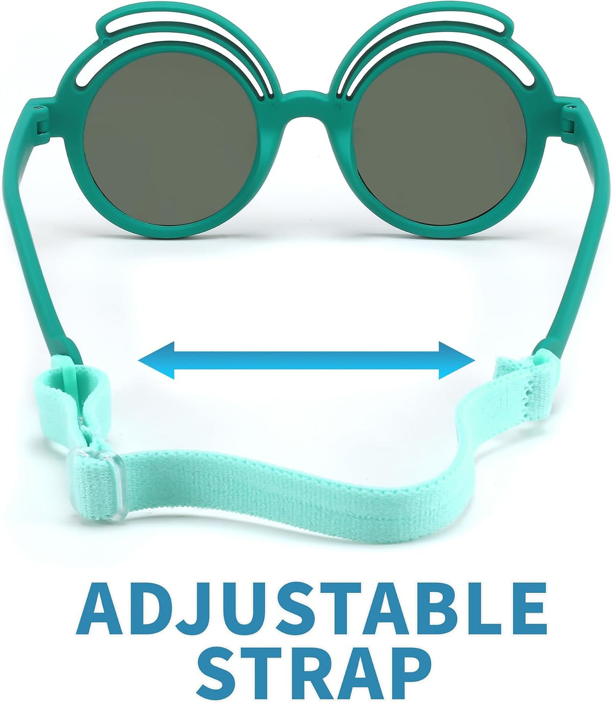 ÉÌƷͼƬ 28 | B0CQBTQZFP | FEISEDY Baby Polarized Round Sunglasses Flexible Rubber Shades with Strap for Infant Toddler Newborn Age 0-24 Months B0060
