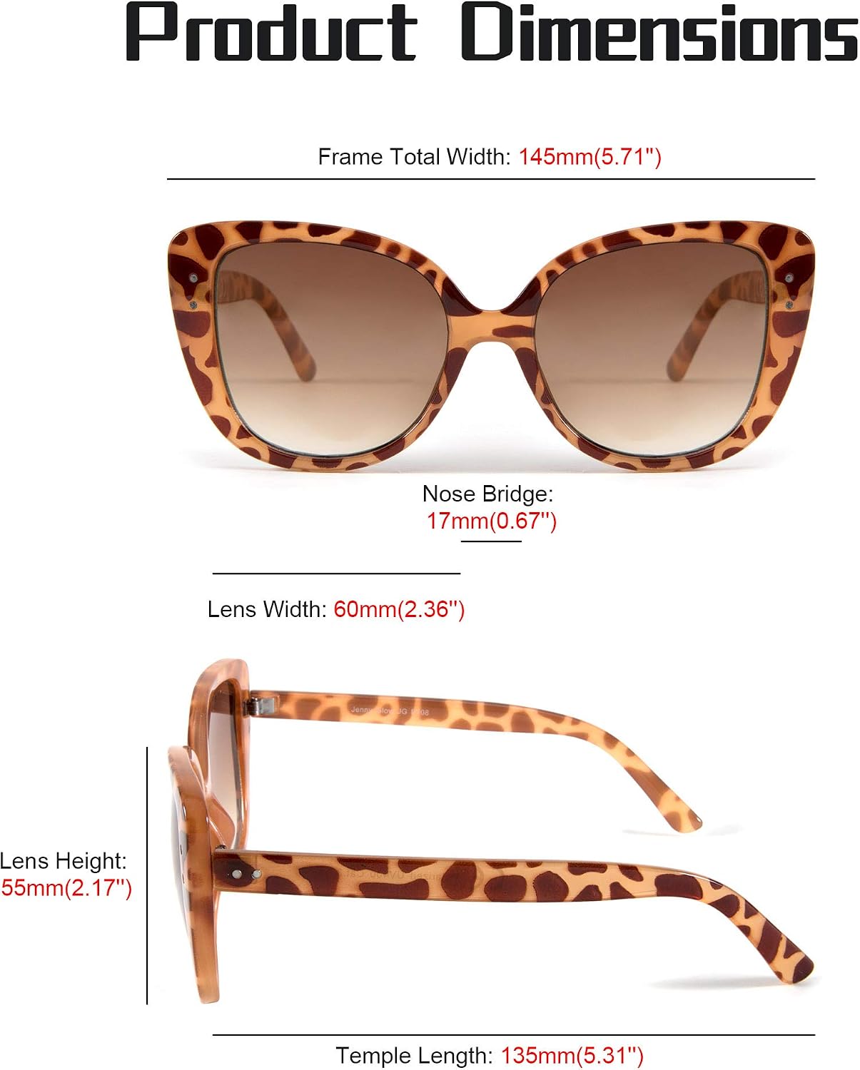 商品图片 6 | B08N5ZCTJ1 | FEISEDY Fashion Cat Eye Sunglasses for Women Cateye Shades B2694