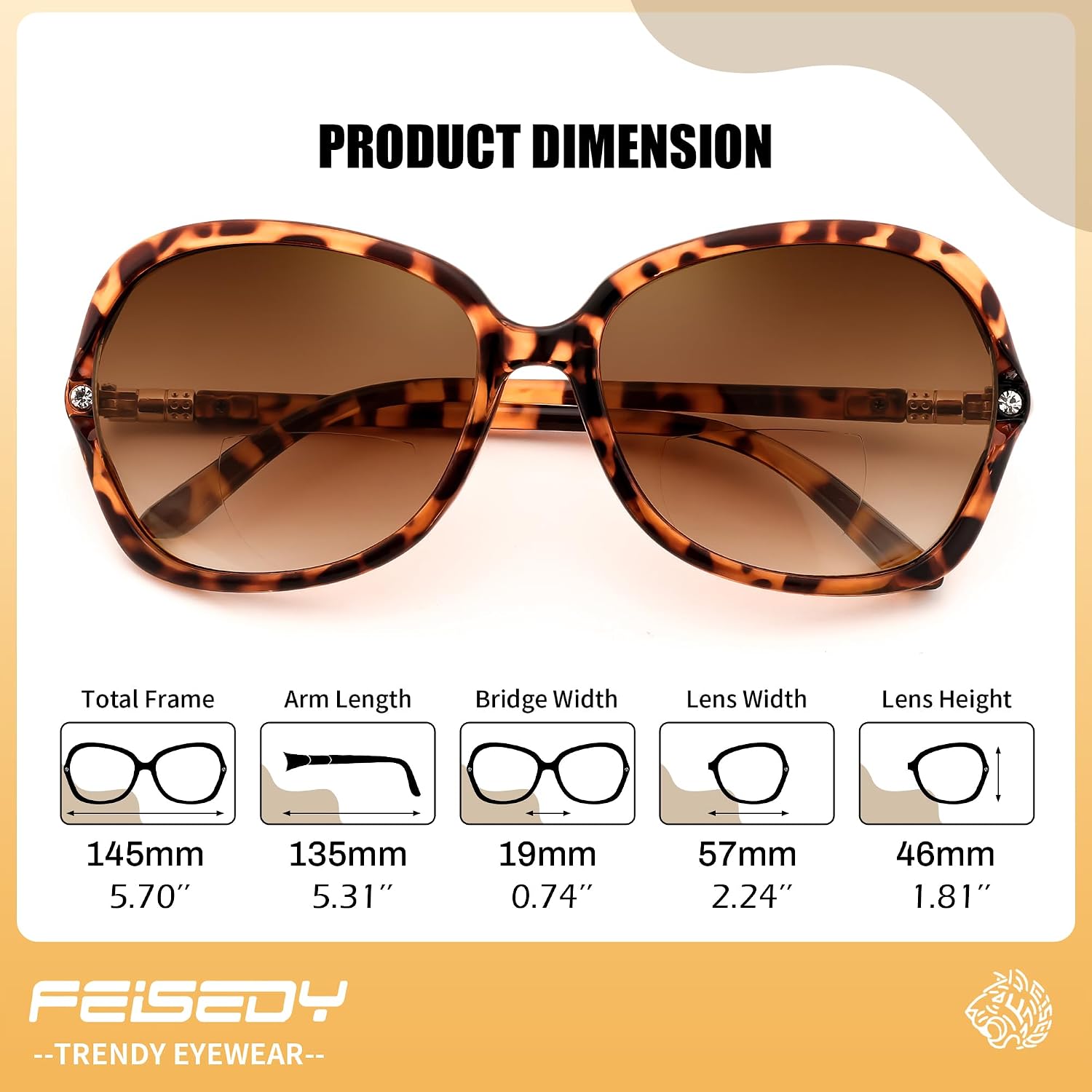 商品图片 24 | B0F8N9H1N8 | FEISEDY Fashion Bifocal Reader Sunglasses, Butterfly Reading Glasses B0286