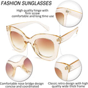 ÉÌƷͼƬ 30 | B083TZVTXV | FEISEDY Retro Oversized Square Horn Sunglasses Semi Cat Eye Butterfly Glass Big Thick Bold Frame B2572