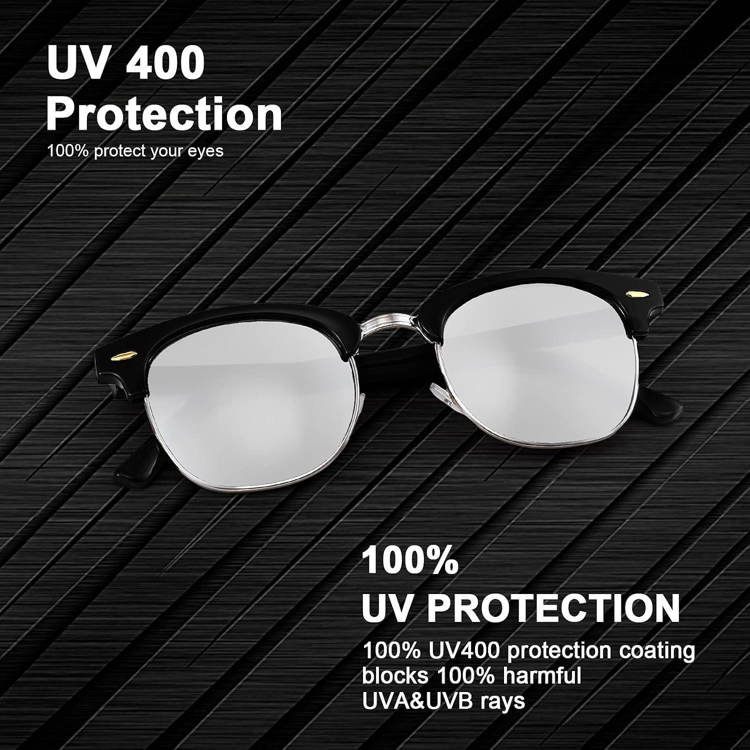 商品图片 3 | B093PN4RN2 | FEISEDY Sunglasses for Men Women Finish Semi-Rimless Frame Driving Sun glasses Mirror Lens 100% UV Blocking B2242 (3 Pack)