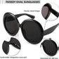 商品图片 4 | B0C7ZVD4MD | FEISEDY Oval Oversized Trendy Sunglasses Women Men Stylish Retro Big Frame Vacation Sun Glasees UV400 Protection B0017