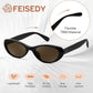 商品图片 5 | B0H6WC71MZ | FEISEDY Retro Oval Polarized Sunglasses for Women Cat Eye TR90 Shades B0460