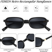 ÉÌƷͼƬ 14 | B0DX1678RX | FEISEDY Retro Rectangular Sunglasses for Women Men 90s Small Vintage Fashion Square Sunnies B0282