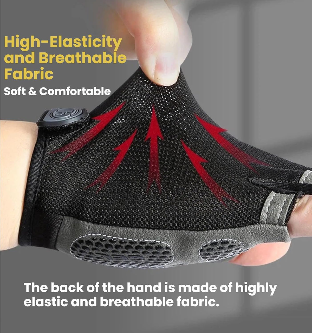商品图片 5 | B0GZ3S37C9 | Half Finger Cycling Gloves for Men Women, Breathable Anti-Slip Gel Palm Workout Gloves for Gym, Biking, Weight Lifting
